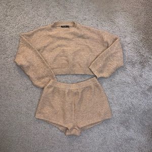 Nastygal Nude Sweater PJ Set - Size M - NWOT
